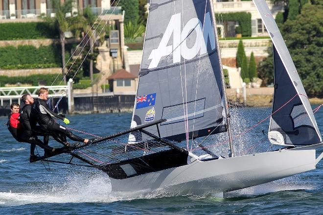 NZ skiff AON finished eight - 2015 JJ Giltinan 18ft Skiff Championship © Frank Quealey /Australian 18 Footers League http://www.18footers.com.au